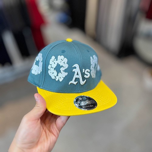 کلاه اسنپ بک دنیم  (DENIMTEARS SNAPBACK) (تنظیم سایز دار) رنگ سبز و زرد